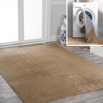 Twyla Classic Solid Low-Pile Machine-Washable Area Rug